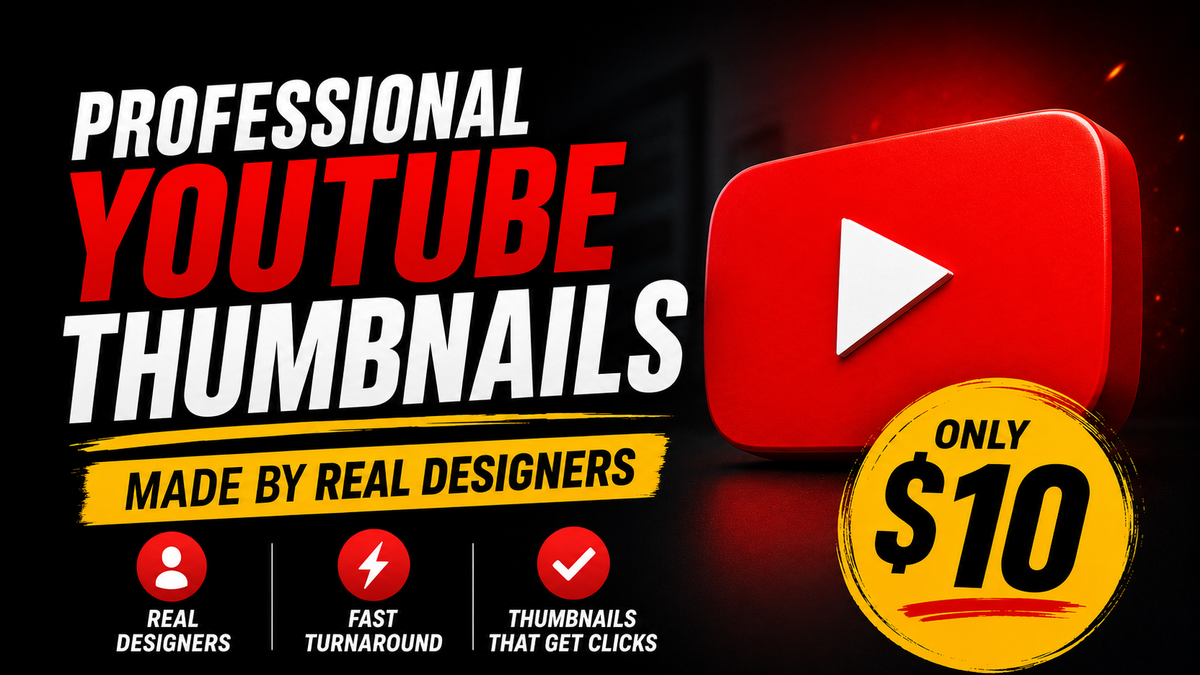 Professional YouTube thumbnails made by real designers for only $10